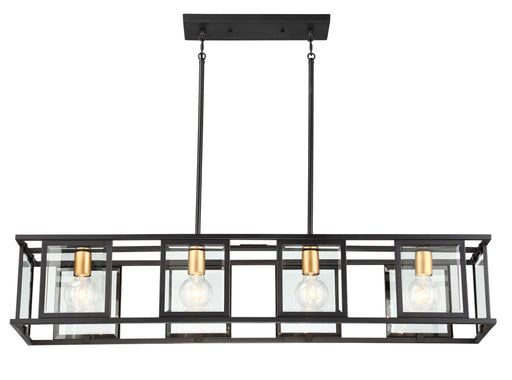 Island Pendant Nuvo 60-6417 Payne - 4 Light - Island Pendant with Clear Beveled Glass - Midnight Bronze Finish Nuvo