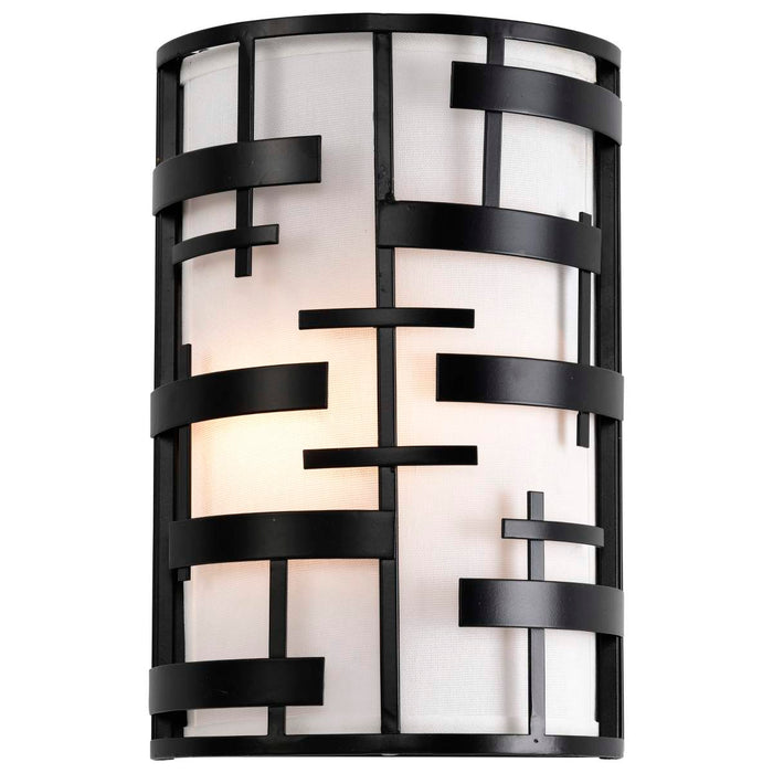 Sconce Nuvo 60-6431 Lansing - 2 Light - Wall Sconce with White Fabric Shade - Midnight Bronze Finish Nuvo