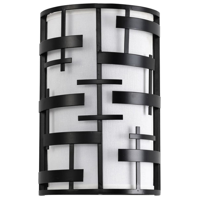 Sconce Nuvo 60-6431 Lansing - 2 Light - Wall Sconce with White Fabric Shade - Midnight Bronze Finish Nuvo