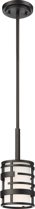 Mini Pendant Nuvo 60-6432 Lansing - 1 Light - Mini Pendant with Etched Opal Glass - Midnight Bronze Finish Nuvo