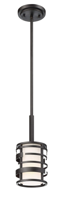 Mini Pendant Nuvo 60-6432 Lansing - 1 Light - Mini Pendant with Etched Opal Glass - Midnight Bronze Finish Nuvo