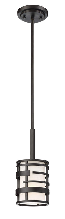 Mini Pendant Nuvo 60-6432 Lansing - 1 Light - Mini Pendant with Etched Opal Glass - Midnight Bronze Finish Nuvo