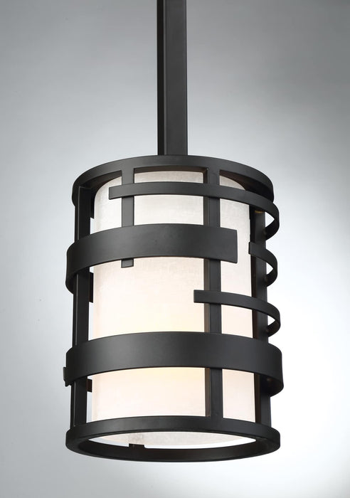 Mini Pendant Nuvo 60-6432 Lansing - 1 Light - Mini Pendant with Etched Opal Glass - Midnight Bronze Finish Nuvo