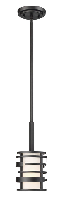 Mini Pendant Nuvo 60-6432 Lansing - 1 Light - Mini Pendant with Etched Opal Glass - Midnight Bronze Finish Nuvo