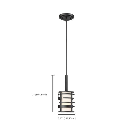 Mini Pendant Nuvo 60-6432 Lansing - 1 Light - Mini Pendant with Etched Opal Glass - Midnight Bronze Finish Nuvo
