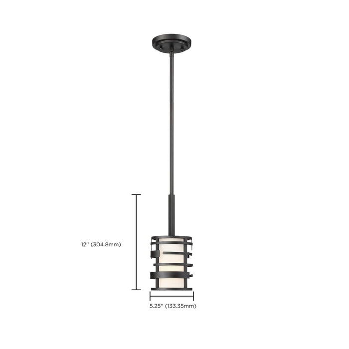 Mini Pendant Nuvo 60-6432 Lansing - 1 Light - Mini Pendant with Etched Opal Glass - Midnight Bronze Finish Nuvo
