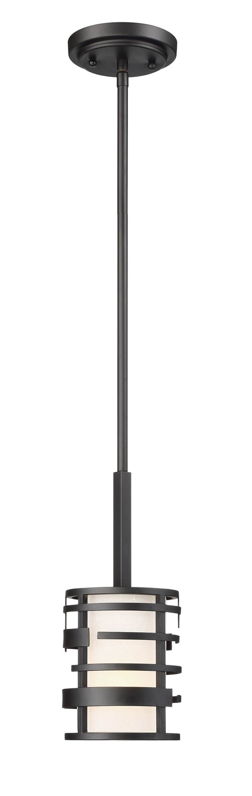 Mini Pendant Nuvo 60-6432 Lansing - 1 Light - Mini Pendant with Etched Opal Glass - Midnight Bronze Finish Nuvo