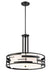 Pendant Nuvo 60-6435 Lansing - 3 Light - Pendant with White Fabric Shade and Opal Diffuser - Midnight Bronze Finish Nuvo