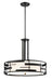 Pendant Nuvo 60-6435 Lansing - 3 Light - Pendant with White Fabric Shade and Opal Diffuser - Midnight Bronze Finish Nuvo