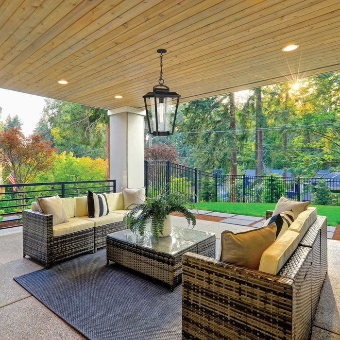 Hanging Lantern Nuvo 60-6514 Lakeview - 1 Light - Hanging Lantern - Aged Bronze Finish with Clear Seed Glass Nuvo
