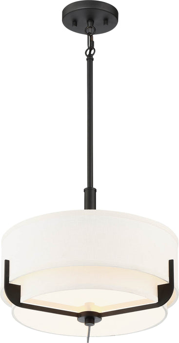 Pendant Nuvo 60-6543 Frankie - 3 Light - 15 in. - Pendant - Aged Bronze Finish with White Glass Nuvo