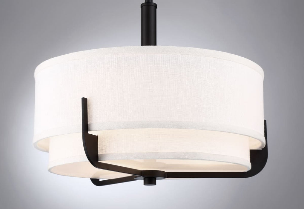 Pendant Nuvo 60-6543 Frankie - 3 Light - 15 in. - Pendant - Aged Bronze Finish with White Glass Nuvo