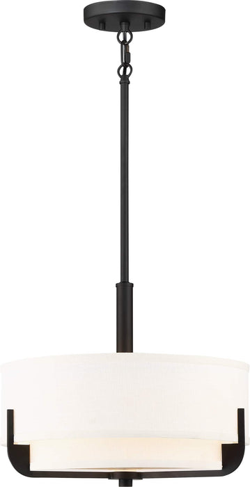 Pendant Nuvo 60-6543 Frankie - 3 Light - 15 in. - Pendant - Aged Bronze Finish with White Glass Nuvo