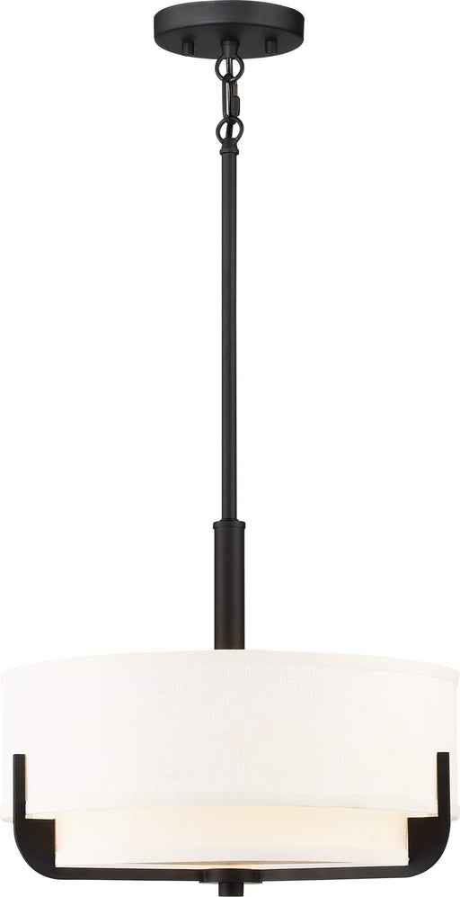 Pendant Nuvo 60-6543 Frankie - 3 Light - 15 in. - Pendant - Aged Bronze Finish with White Glass Nuvo