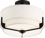 Semi Flush Nuvo 60-6545 Frankie - 3 Light - Semi-Flush - Aged Bronze Finish with White Glass Nuvo