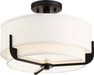 Semi Flush Nuvo 60-6545 Frankie - 3 Light - Semi-Flush - Aged Bronze Finish with White Glass Nuvo