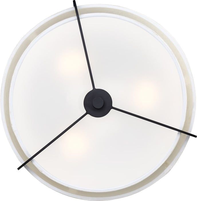 Semi Flush Nuvo 60-6545 Frankie - 3 Light - Semi-Flush - Aged Bronze Finish with White Glass Nuvo