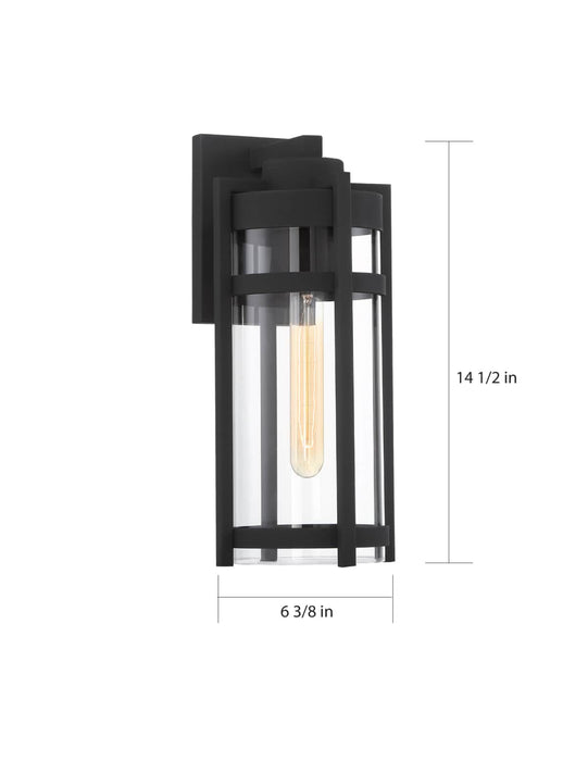 Wall Lantern Nuvo 60-6572 Tofino - 1 Light - Medium Lantern - Textured Black Finish with Clear Glass Nuvo