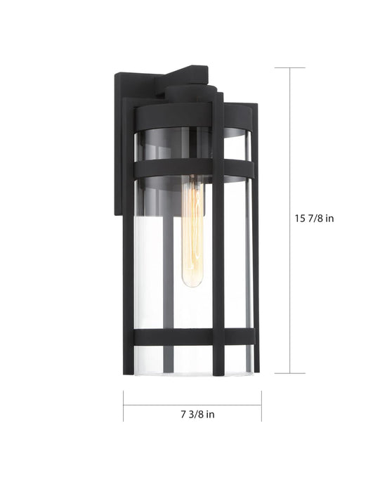 Wall Lantern Nuvo 60-6573 Tofino - 1 Light - Large Lantern - Textured Black Finish with Clear Glass Nuvo