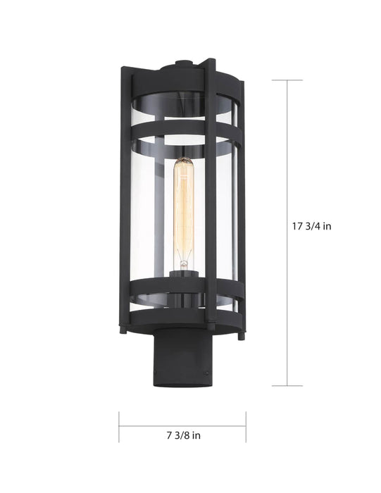 Post Lantern Nuvo 60-6575 Tofino - 1 Light - Post Lantern - Textured Black Finish with Clear Glass Nuvo