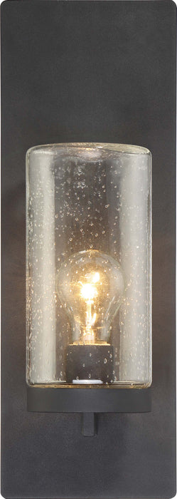 Sconce Nuvo 60-6578 Indie - 1 Light - Large Wall Sconce - Textured Black Finish with Clear Seeded Glass Nuvo