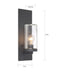 Sconce Nuvo 60-6578 Indie - 1 Light - Large Wall Sconce - Textured Black Finish with Clear Seeded Glass Nuvo