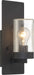 Sconce Nuvo 60-6579 Indie - 1 Light - Small Wall Sconce - Textured Black Finish with Clear Seeded Glass Nuvo