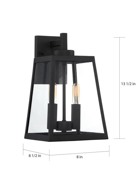 Wall Lantern Nuvo 60-6582 Halifax - 2 Light - Medium Lantern - Matte Black Finish with Clear Glass Nuvo