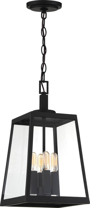 Hanging Lantern Nuvo 60-6584 Halifax - 4 Light - Hanging Lantern - Matte Black Finish with Clear Glass Nuvo