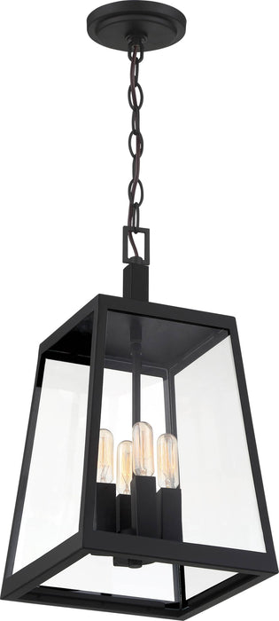 Hanging Lantern Nuvo 60-6584 Halifax - 4 Light - Hanging Lantern - Matte Black Finish with Clear Glass Nuvo