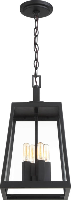 Hanging Lantern Nuvo 60-6584 Halifax - 4 Light - Hanging Lantern - Matte Black Finish with Clear Glass Nuvo