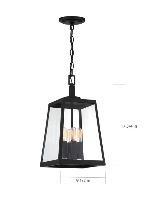 Hanging Lantern Nuvo 60-6584 Halifax - 4 Light - Hanging Lantern - Matte Black Finish with Clear Glass Nuvo