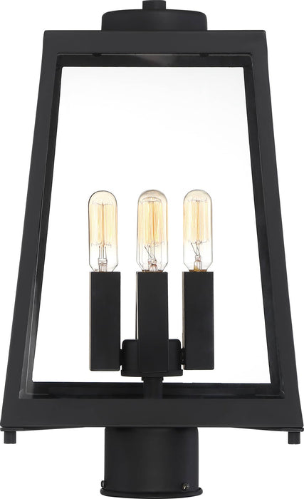 Post Lantern Nuvo 60-6585 Halifax - 4 Light - Post Lantern - Matte Black Finish with Clear Glass Nuvo