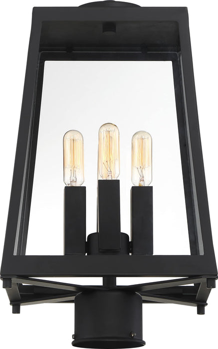 Post Lantern Nuvo 60-6585 Halifax - 4 Light - Post Lantern - Matte Black Finish with Clear Glass Nuvo