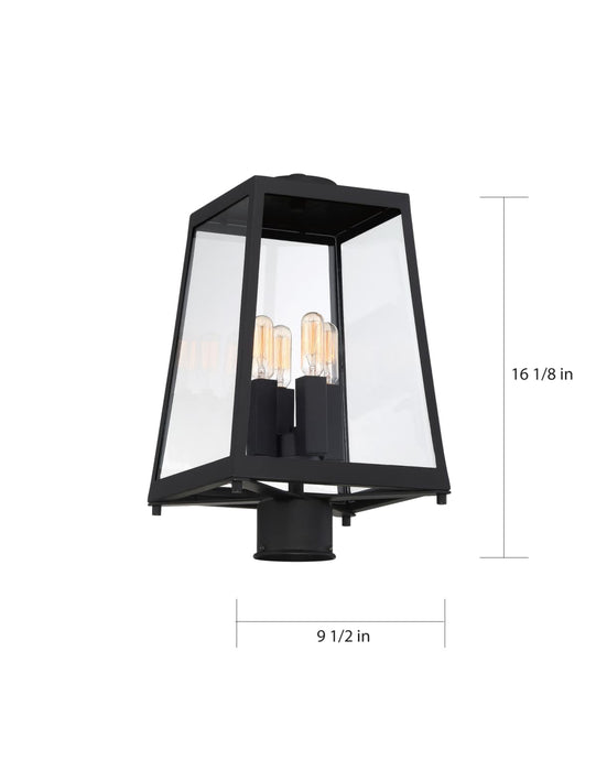 Post Lantern Nuvo 60-6585 Halifax - 4 Light - Post Lantern - Matte Black Finish with Clear Glass Nuvo