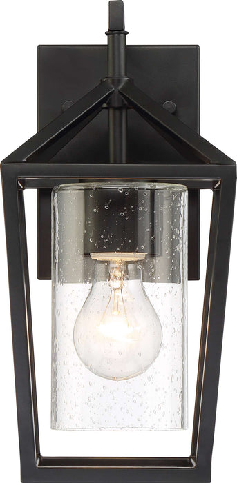 Wall Lantern Nuvo 60-6591 Hopewell - 1 Light - Small Lantern - Matte Black Finish with Clear Seeded Glass Nuvo