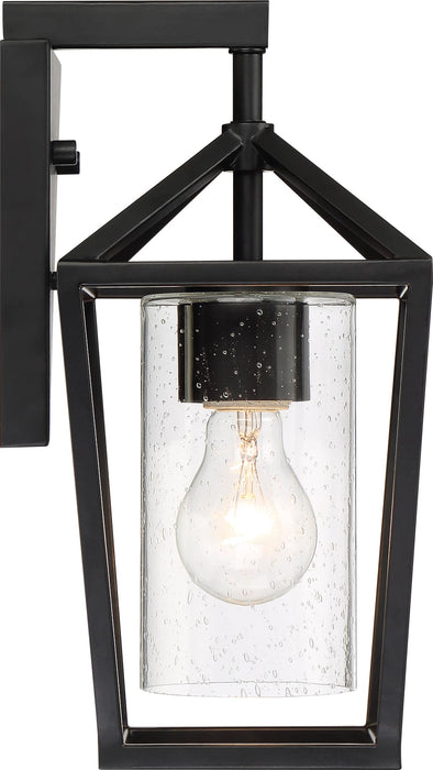 Wall Lantern Nuvo 60-6591 Hopewell - 1 Light - Small Lantern - Matte Black Finish with Clear Seeded Glass Nuvo