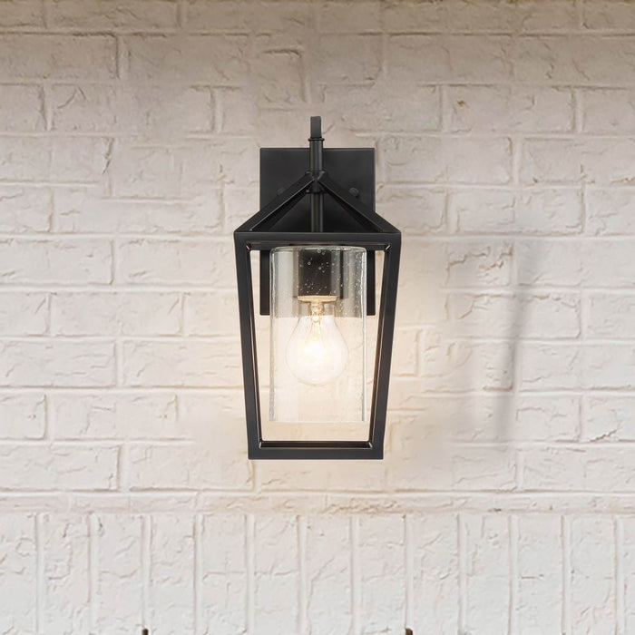 Wall Lantern Nuvo 60-6591 Hopewell - 1 Light - Small Lantern - Matte Black Finish with Clear Seeded Glass Nuvo