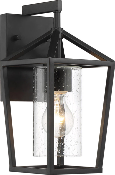 Wall Lantern Nuvo 60-6591 Hopewell - 1 Light - Small Lantern - Matte Black Finish with Clear Seeded Glass Nuvo