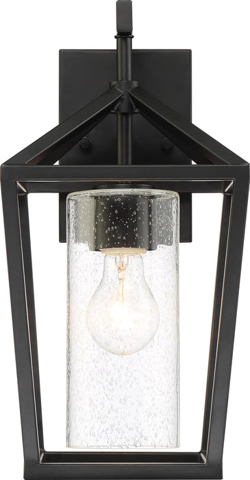 Wall Lantern Nuvo 60-6592 Hopewell - 1 Light - Medium Lantern - Matte Black Finish with Clear Seeded Glass Nuvo