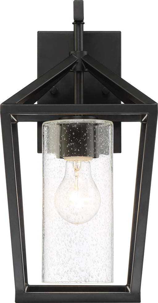 Wall Lantern Nuvo 60-6592 Hopewell - 1 Light - Medium Lantern - Matte Black Finish with Clear Seeded Glass Nuvo