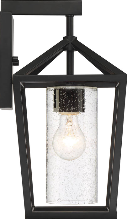 Wall Lantern Nuvo 60-6592 Hopewell - 1 Light - Medium Lantern - Matte Black Finish with Clear Seeded Glass Nuvo