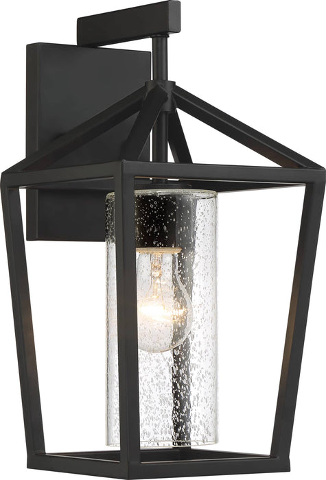 Wall Lantern Nuvo 60-6592 Hopewell - 1 Light - Medium Lantern - Matte Black Finish with Clear Seeded Glass Nuvo