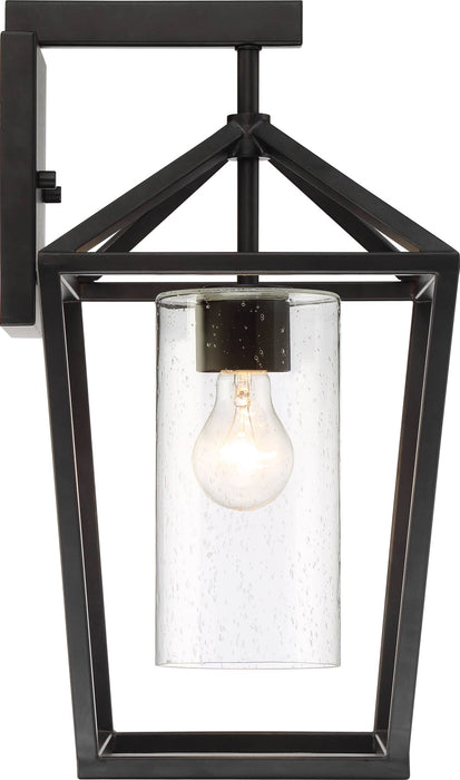 Wall Lantern Nuvo 60-6593 Hopewell - 1 Light - Large Lantern - Matte Black Finish with Clear Seeded Glass Nuvo