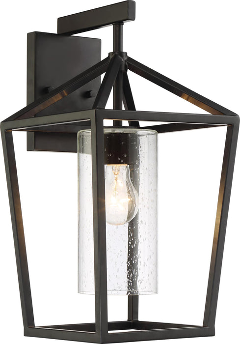 Wall Lantern Nuvo 60-6593 Hopewell - 1 Light - Large Lantern - Matte Black Finish with Clear Seeded Glass Nuvo
