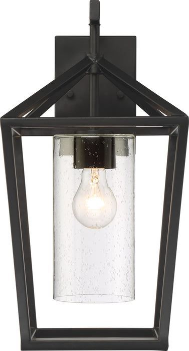 Wall Lantern Nuvo 60-6593 Hopewell - 1 Light - Large Lantern - Matte Black Finish with Clear Seeded Glass Nuvo