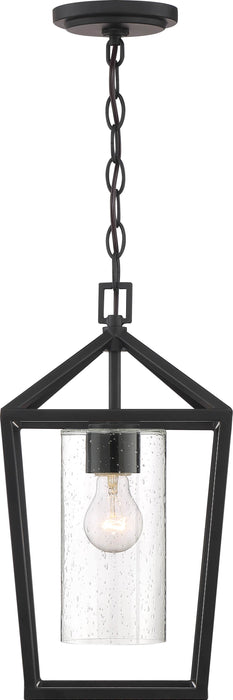 Hanging Lantern Nuvo 60-6594 Hopewell - 1 Light - Hanging Lantern - Matte Black Finish with Clear Seeded Glass Nuvo