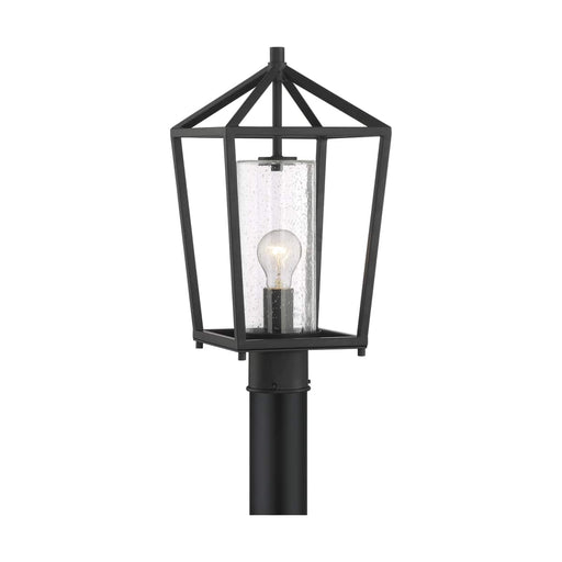 Post Lantern Nuvo 60-6595 Hopewell - 1 Light - Post Lantern - Matte Black Finish with Clear Seeded Glass Nuvo
