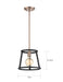 Mini Pendant Nuvo 60-6641 Chassis - 1 Light - Mini Pendant Fixture - Copper Brushed Brass Finish with Matte Black Frame Nuvo