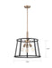 Pendant Nuvo 60-6642 Chassis - 3 Light - Pendant Fixture - Copper Brushed Brass Finish with Matte Black Frame Nuvo
